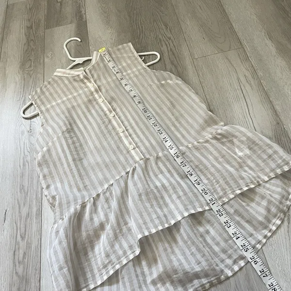 Trovata Striped Shirt sleeveless button up womens Cream (xsmall) contemporary - Image 7
