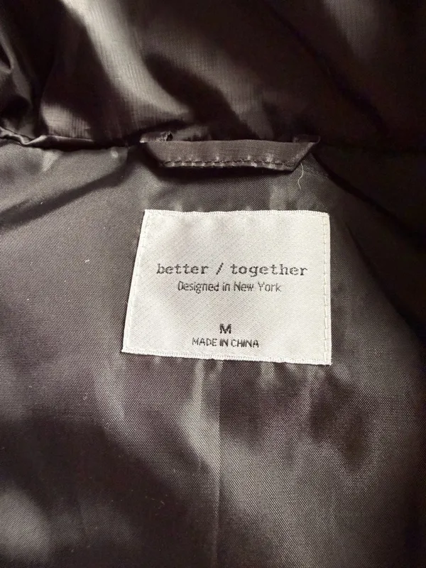 Better / Together Brown Puffer Vest with Ribbed Hem Size M - Image 5