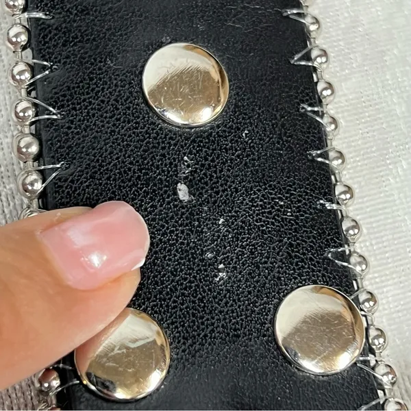 Y2K Crystal Embellished Black Belt western crosses studded motorcycle cowgirl - Image 13