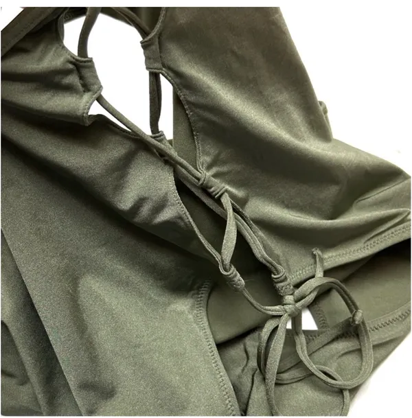 NWT Abercrombie Original Cheeky lace up tie sides one piece swimsuit size XL NEW - Image 5