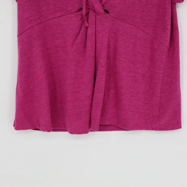 Maeve Anthropologie Women's Horizon‎ Linen Tee Size Small Pink Drape Neck Barbie - Image 10