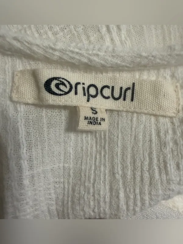RIP CURL Lightweight Sundress Ties at Shoulders in White,‎ Small - Image 8