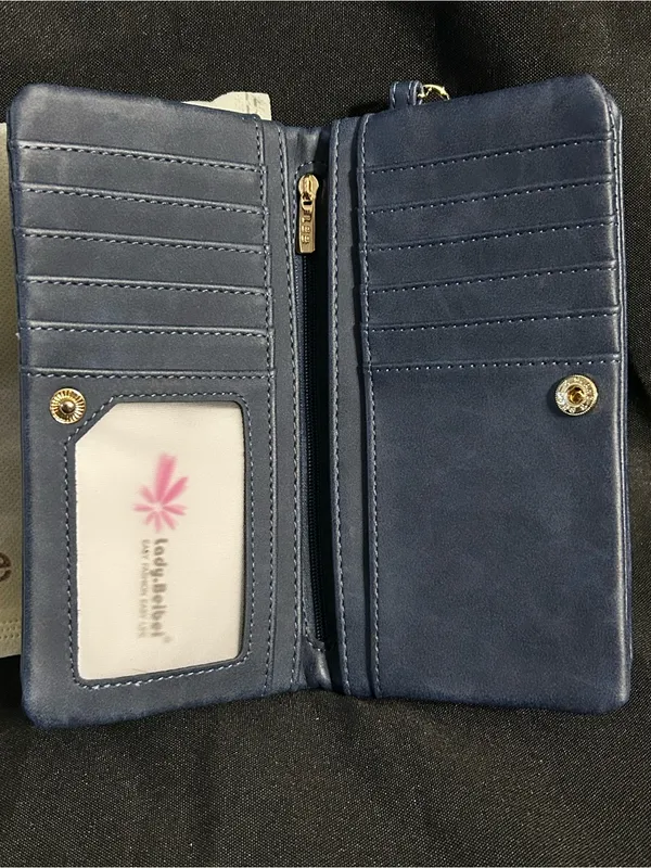 Lady Bei Bei Women’s Navy Wristlet Wallet & Dust Cover Bag NWT - Image 7