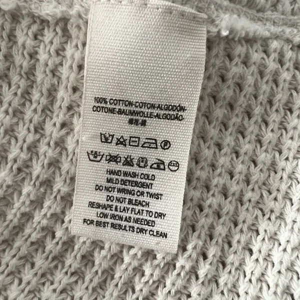 Free People Women’s Waffle Knit Top Moonshine Cold shoulder Raw‎ Hem - Image 5