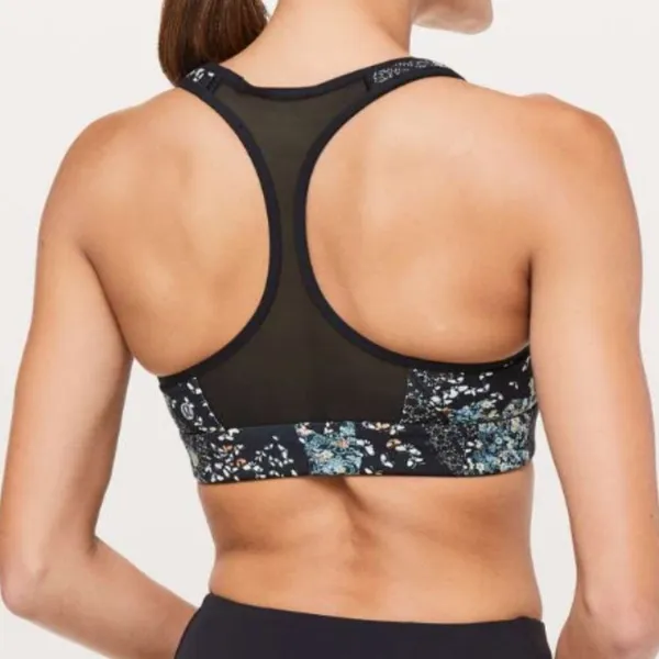 *Lululemon Speed Up Assemblage White Alpine Multi Sports Bra #F - Image 8