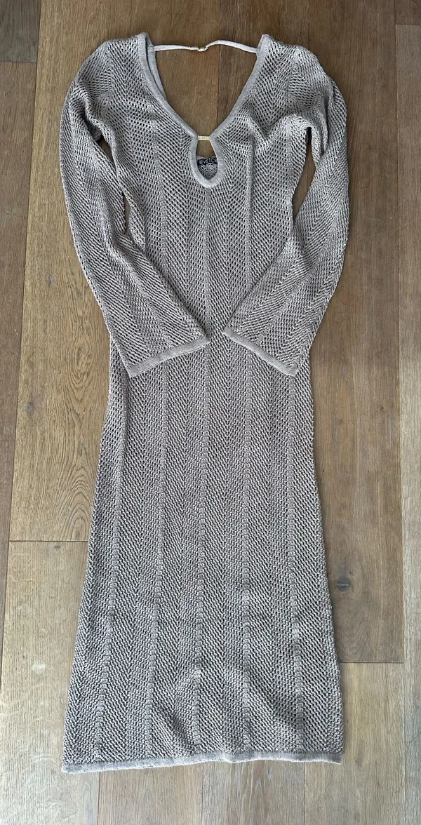 Vetchy tan keyhole crochet dress - Image 4
