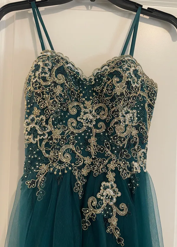 Windsor Green Strapless Prom Dress - Image 5