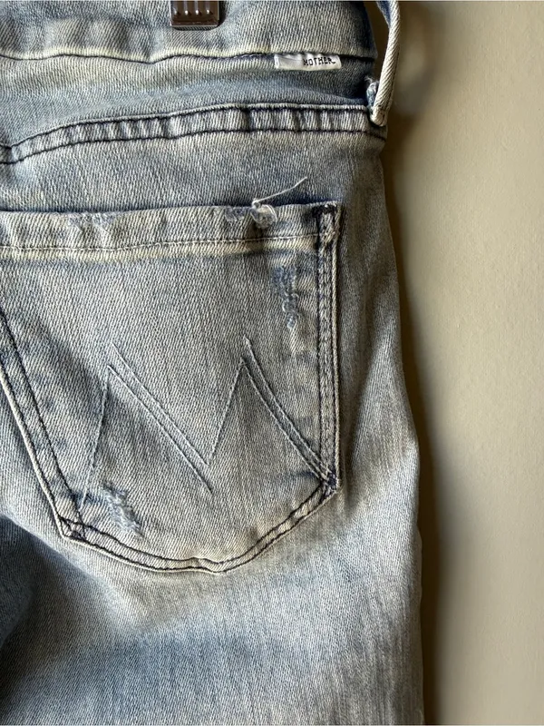 MOTHER The Looker Ankle Fray Jeans Women’s Size 25 Light Wash - Image 6