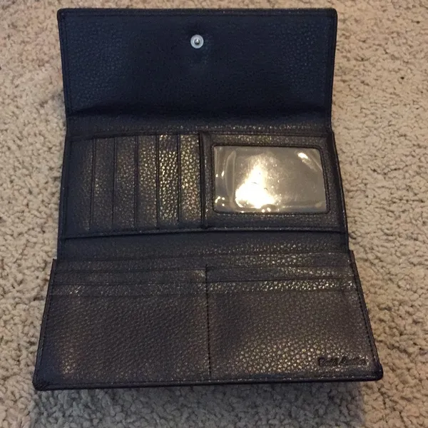 Black faux leather wallet. - Image 6