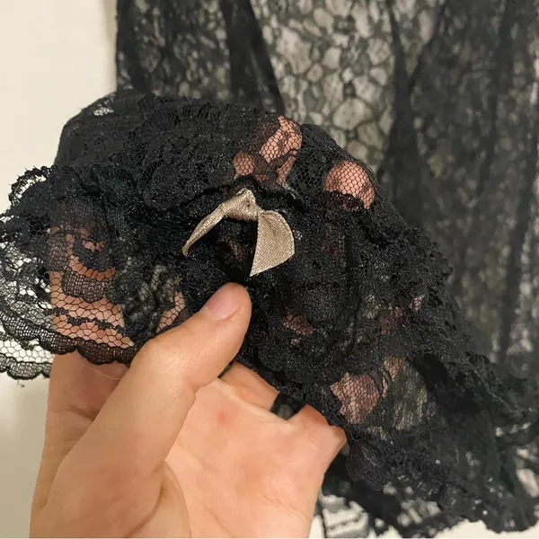 Victoria's Secret Vintage Black Lace Babydoll Lingerie Top medium - Image 4