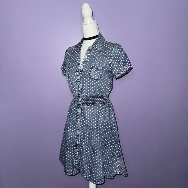 Mossimo Supply Co. Denim Polka Dot Dress - Image 5