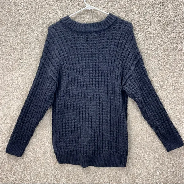 Imperfect‎ SO knit sweater fuzzy ribbed hem neck cuff casual office - Image 2