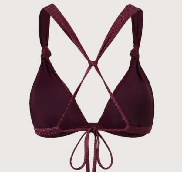 Berlook Burgundy Jacquard Knot Bikini Top ONLY 70 - Image 7