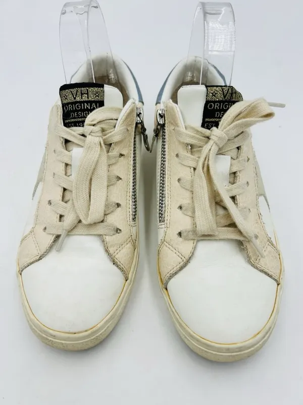 VINTAGE HAVANA Women’s Lulu Fashion Sneakers White Blush Gold Sz 5 Side Zip - Image 6