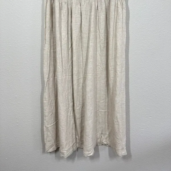 Vintage Timbuktu Station Womens L Midi Dress Oatmeal Linen Blend Knit Lagenlook - Image 4