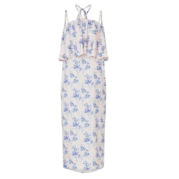 Osman Yousefzada Pink Floral Halter Midi Dress XS Party Vacation Designer $300 - Image 6