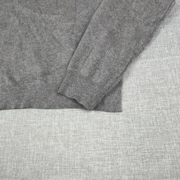 Carolyn Taylor Sweater Womens L Gray Viscose Blend Mock Neck Ruffle Tight-Knit - Image 6