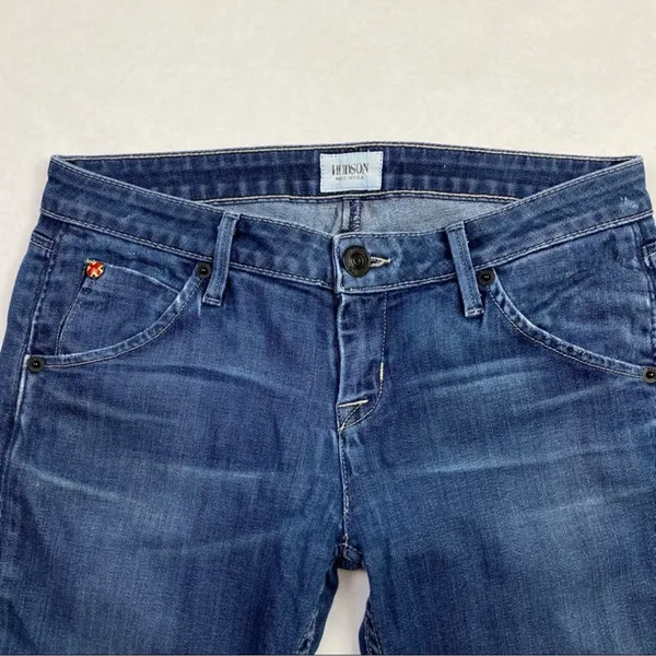 Hudson Flap Pocket Medium Wash Stretch Straight Leg Jean Womens Size‎ 26 HEMMED - Image 3