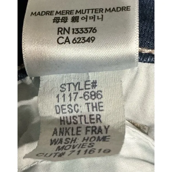 MOTHER The Hustler Ankle Fray Jeans 27 Home Movies High Rise Bootcut NWOT - Image 6