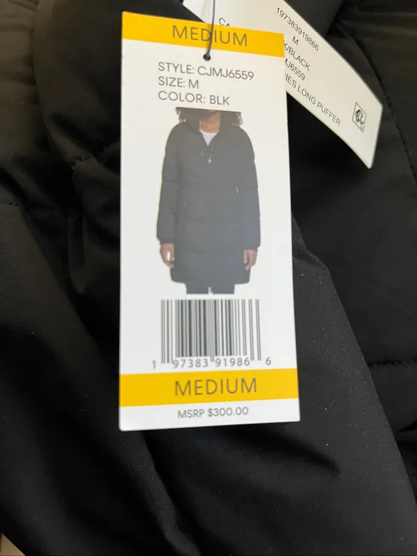 Calvin Klein Women's Black Puffer Coat with Hood Classic retail $400 - Image 15