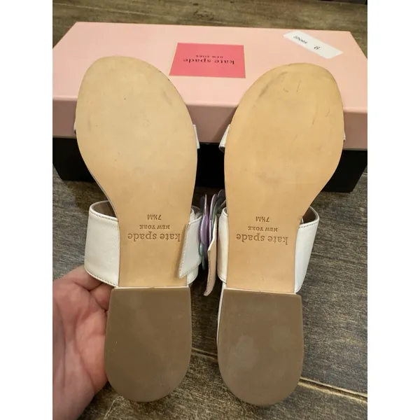 Kate‎ Spade New York Womens Fabi Flat Sandals White Lavender Size 7.5 - Image 7