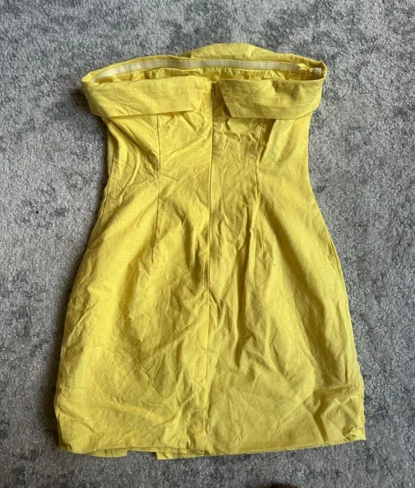 American Threads Yellow Strapless  Dress - Image 2
