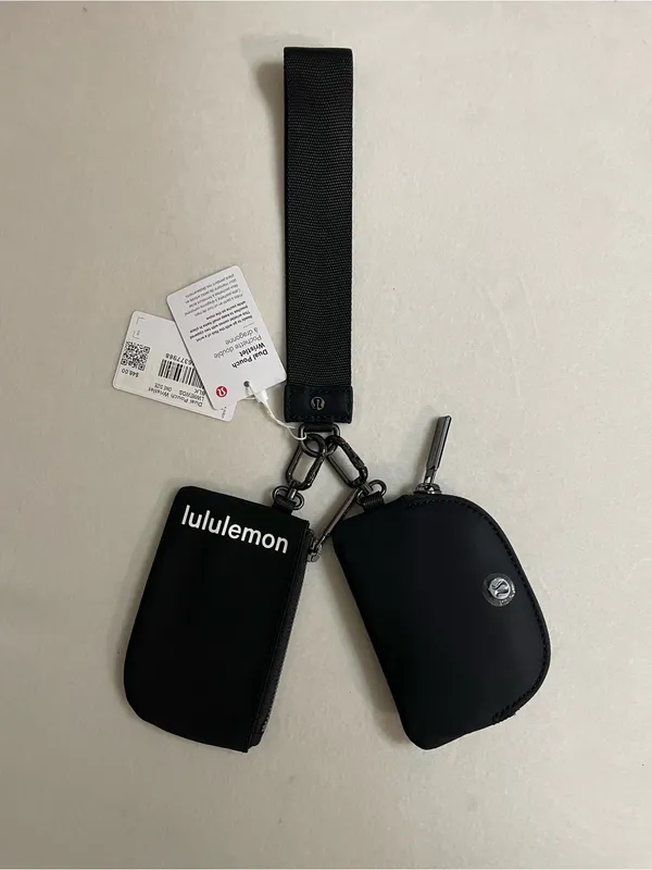 lululemon athletica NWT Dual Pouch Wristlet Strap Key & Accessory Holder Black - Image 6