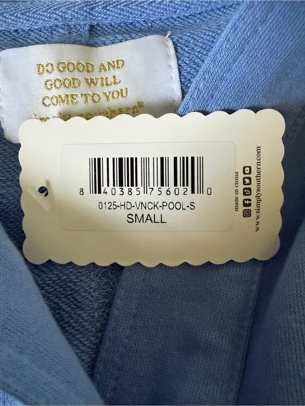 Simply Southern Cropped V-Neck Pullover Hoodie Size Small NWT - Image 3