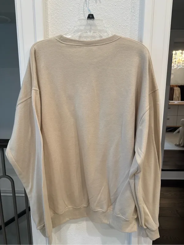 Jerzees Nublend “Made to Worship” Beige Crewneck Sweatshirt XL NWT - Image 5