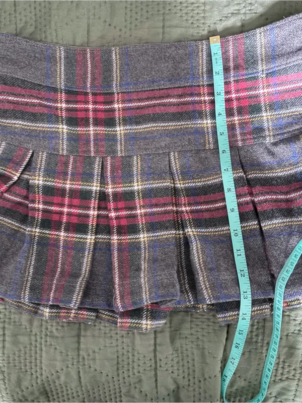 Y2K Plaid Pleated Wool Mini Skirt Abercrombie & Fitch NWT - Image 6