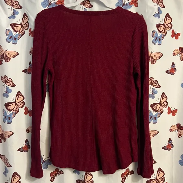 ❗️Clearance last chance ❗️ Old Navy Women's Ribbed heathered Burgundy Top - Image 2