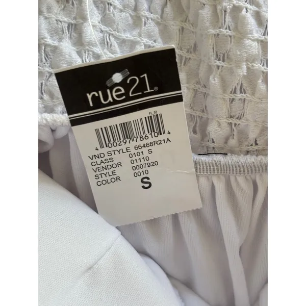 rue21 Dress Small White Lace‎ Swiss Dot Tiered Ruffle Mini Boho Coquette - Image 11