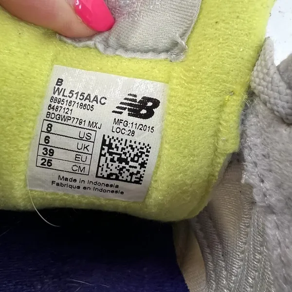 New Balance Size‎ 8 515 Sneakers Shoes Gray Suede Mesh Running WL515AAC Retro - Image 8