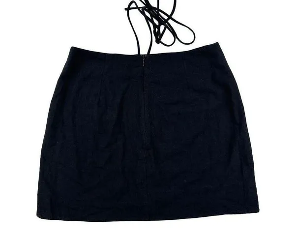 White Fox Boutique - Waist Wrap Tie Mini Skirt in Black - Image 3