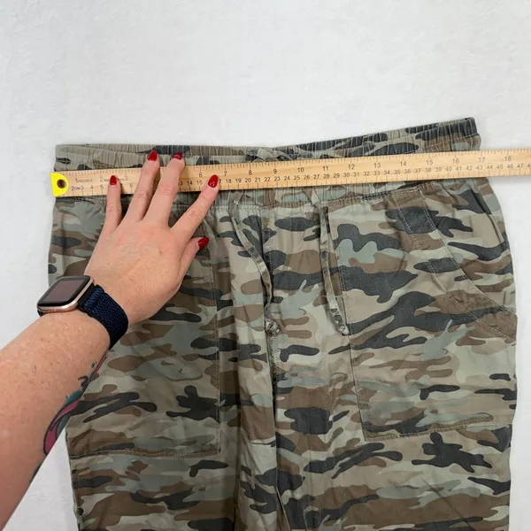 GAP Medium Jogger Pants Camo Green Lyocell Elastic Waist QLP1073S Utility Casual - Image 10