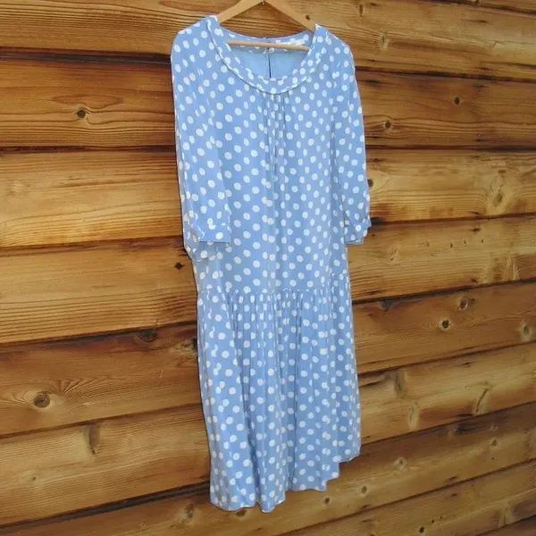 Boden Blue white Dress TALL Long - Image 3