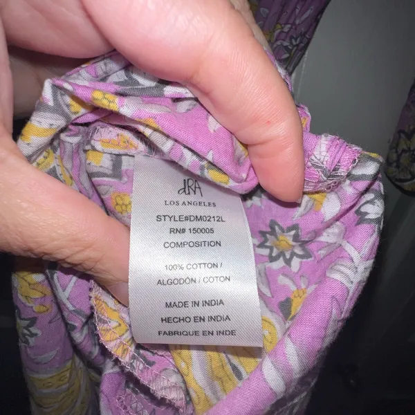 DRA Cotton Anthropologie Floral Purple Women's‎ Dress medium - Image 3