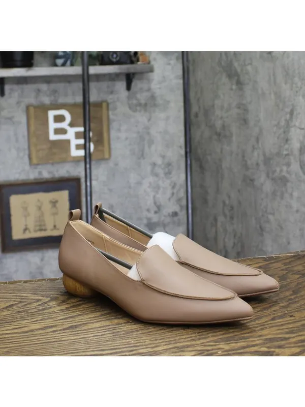 NWT Journee Collection Faux Wood Block Heel Maggs Loafers Taupe Brown 7.5M - Image 7