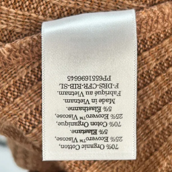 Everlane Dress Womens Medium Sleeveless Organic Cotton Ribbed Knit Stretch Brown - Image 8