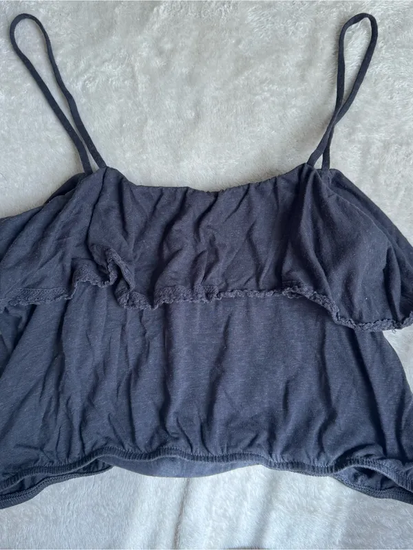 American Eagle Outfitters Black Ruffle Cami Tank - Image 2