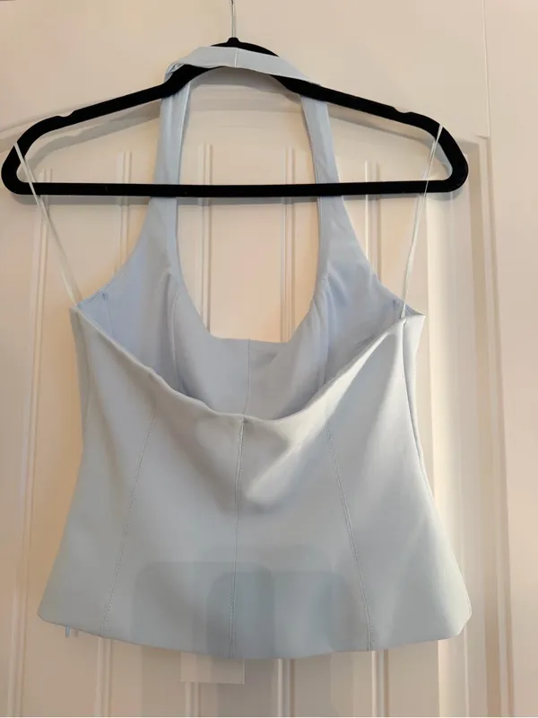 Zara Light Blue Scoop Neck Tank - Image 3
