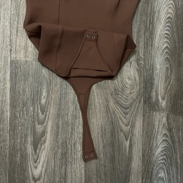 Abercrombie & Fitch Sweetheart Neck Bodysuit Soft A&F Collection XS Brown Thong - Image 7