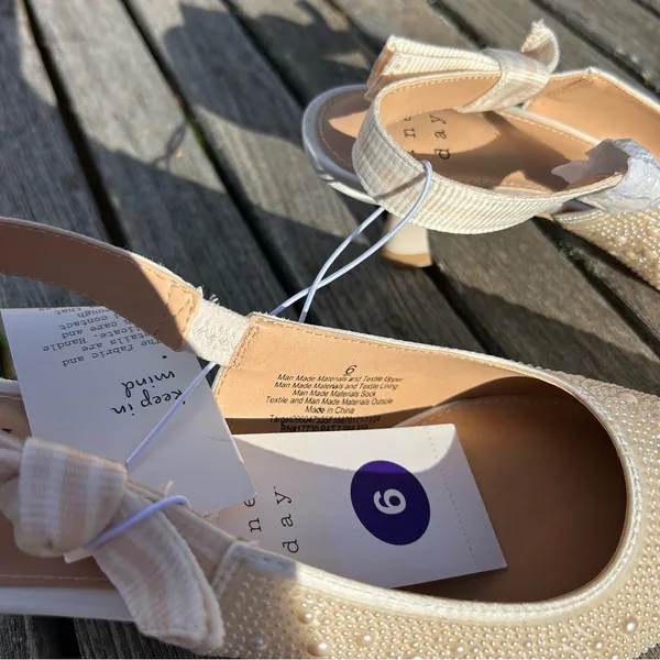 Women's Milan Slingback Heels - A New Day size 6‎ cream nwt pearl wedding summer - Image 3