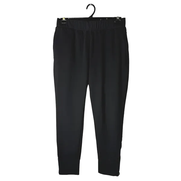 Gap‎ GapFit All Elements Fleece Joggers Women Medium Black Zip Hem Athleisure - Image 2