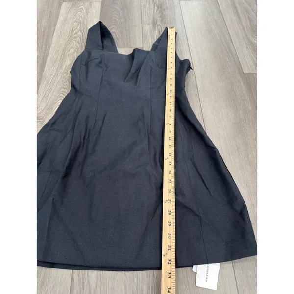 Commense Preppy Bow Backless Tank Charcoal Gray Minimalist Dress NWT Large - Image 6