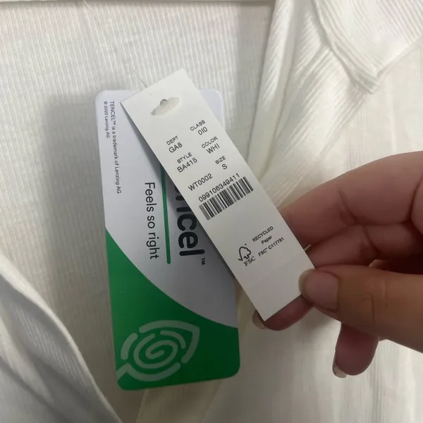 J crew white Ribbed polo long sleeve T-shirt size small new - Image 6