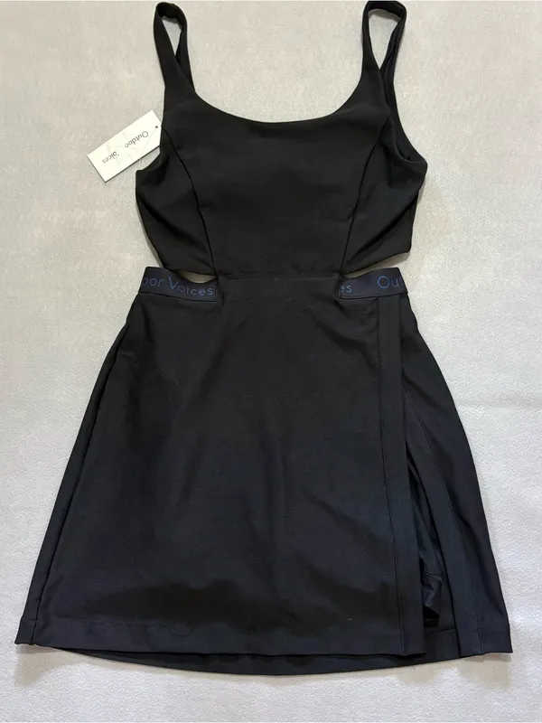 NWT Outdoor Voices Court Dress XS Black Cutout Tennis Skort Preppy Pickleball - Image 8