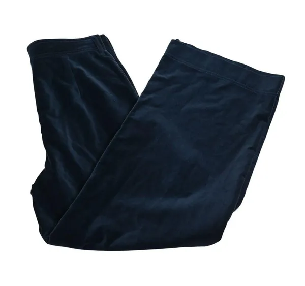 FRYE Womens 27 Camber Wide Leg Crop Velvet Pant in Midnight Blue - Image 4