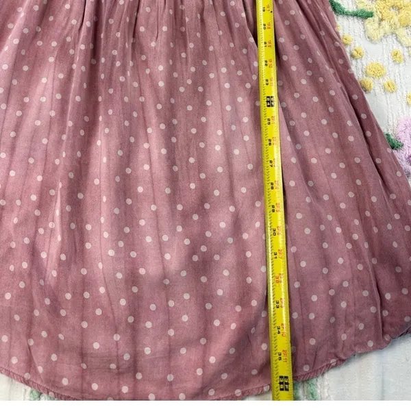 OPHELIA ROE Mauve Polka Dot Off‎ Shoulder Smocked Dress Womens 1x - Image 4