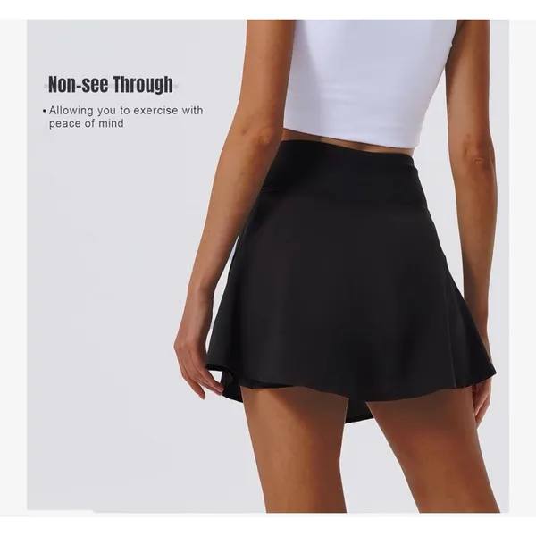 NEW Black Tennis Skirt with Shorts Athletic 2X - Image 4